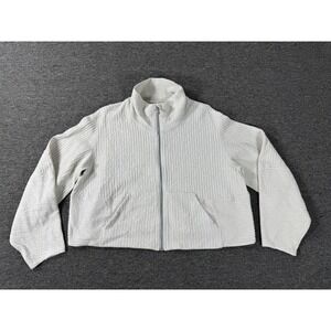 Lululemon Jacket Womens M/L Textured Cropped Jacket Oversized High Neck Kangaroo